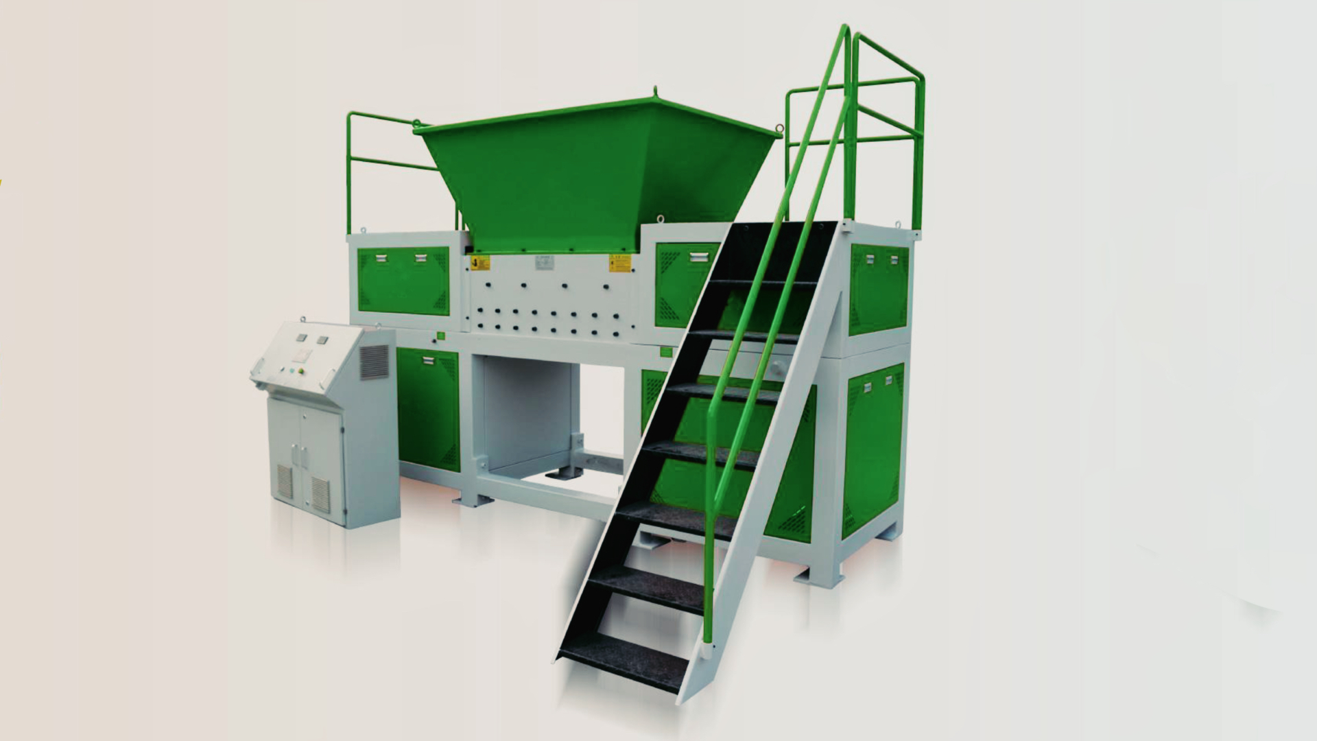 Green industrial waste recycling machine with stairs