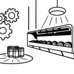 Detailed views of key mechanical parts like gears, conveyor syste