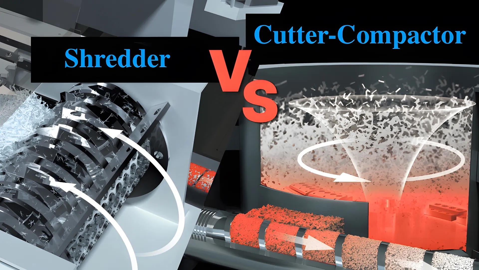 Cortador-Compactor vs. Shredder: Principais diferenças na reciclagem de plástico